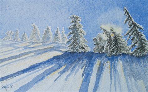 Žiemos peizažas su paukščiais