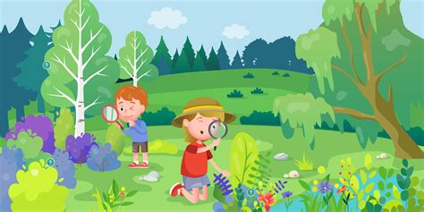 Vaikai tyrinėja gamtos objektus