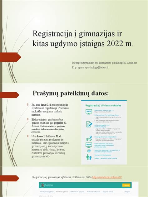 elektroninė registracija į ugdymo įstaigas