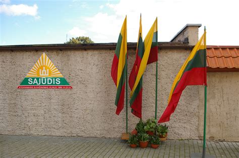 Simbolinis vaizdas su Sąjūdžio vėliava