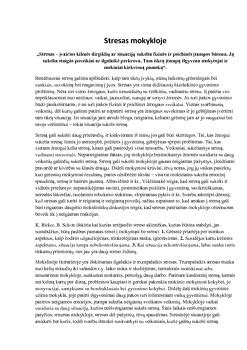 Stresas ir įtampa mokykloje