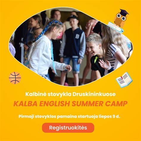 Schema: anglų kalbos stovyklos Druskininkuose programa