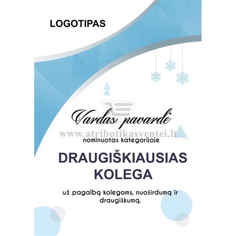 Diplomas su nominacija pavyzdys