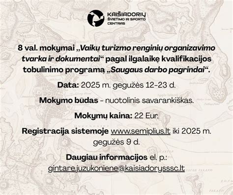 renginių organizavimo schema