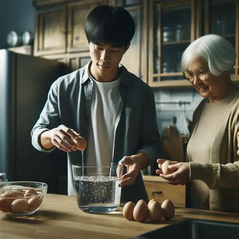 Kiaušinio šviežumo patikrinimas vandenyje