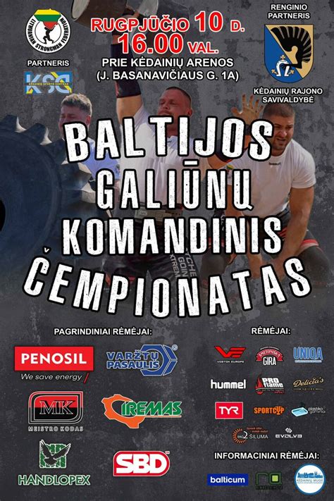 Baltijos galiūnų čempionato dalyviai