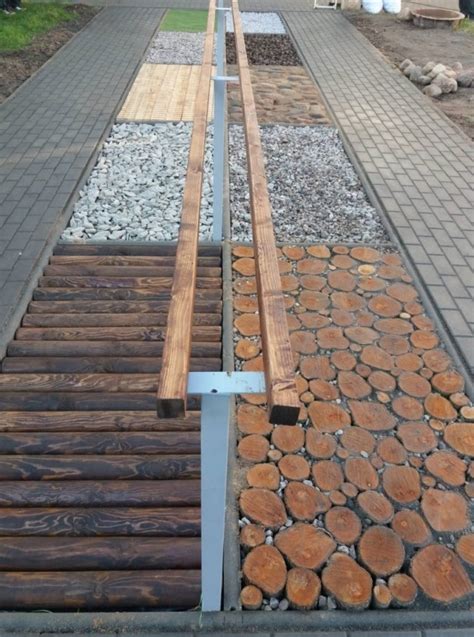 Kneipo takas su skirtingais paviršiais