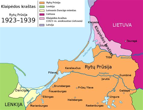 Lietuvos ir Klaipėdos krašto žemėlapis