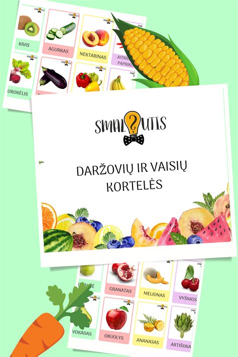 Vaisių ir daržovių šablonai vaikams