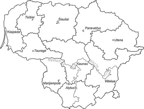 Istorinė Lietuvos žemėlapio dalis