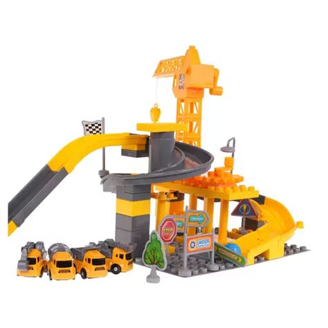 Nuotrauka, vaizduojanti statybvietę su technika