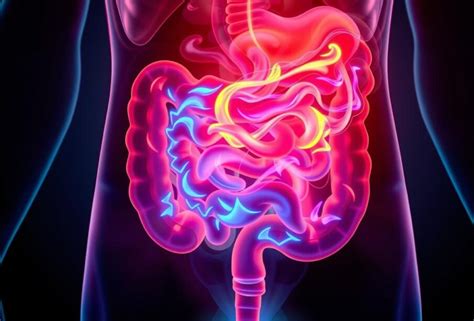 Schema, kaip dirgliosios žarnos sindromas veikia virškinimo sistemą