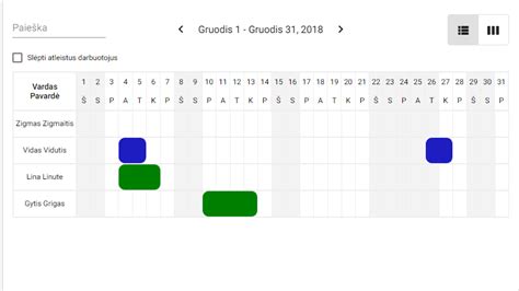 Kasmetinių atostogų kalendorius