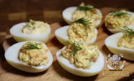 Įdaryti kiaušiniai su žuvimi ir daržovėmis
