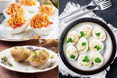 Įvairūs įdarytų kiaušinių ingredientai