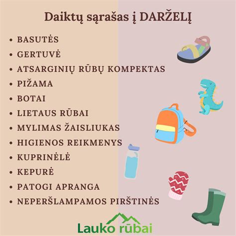 Daiktų sąrašas į ligoninę