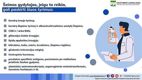 Infografika, vaizduojanti svarbiausius kraujo ir šlapimo tyrimus vaikams