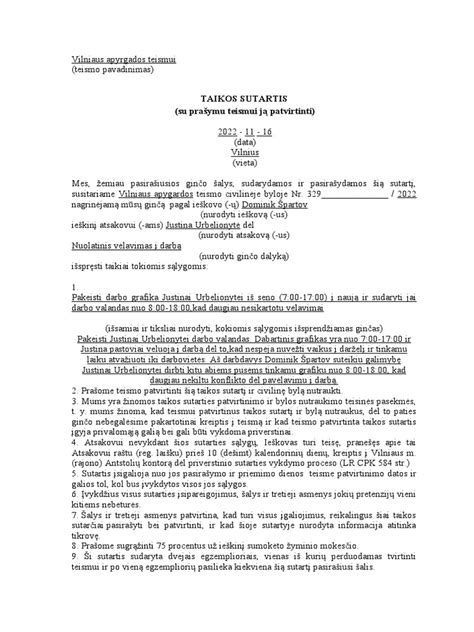 vaikų išlaikymo sutartis